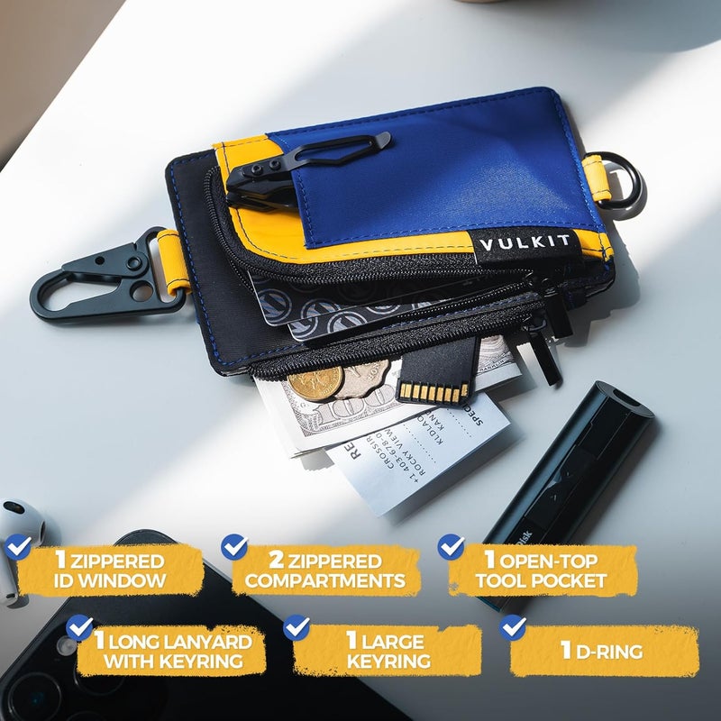 VULKIT Water-Resistant Keychain Wallet with Lanyard for Men and Women, Outdoor Zipper Pouch Wallet with Clear ID Window, for Hiking, Fishing, Skateboard and any Outdoor Activities, Summit Sky - Image 4